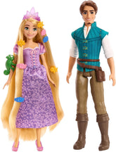 Disney Princesses Adventure Set of 2 Rapunzel and Flynn Rider Dolls, Height 30 cm - Multicoloured - 100th Anniversary - HLW39